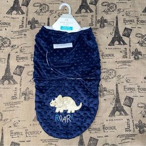 Petite L'Amour NWT! Super Soft Navy Rhino Swaddle Sack Size 0M